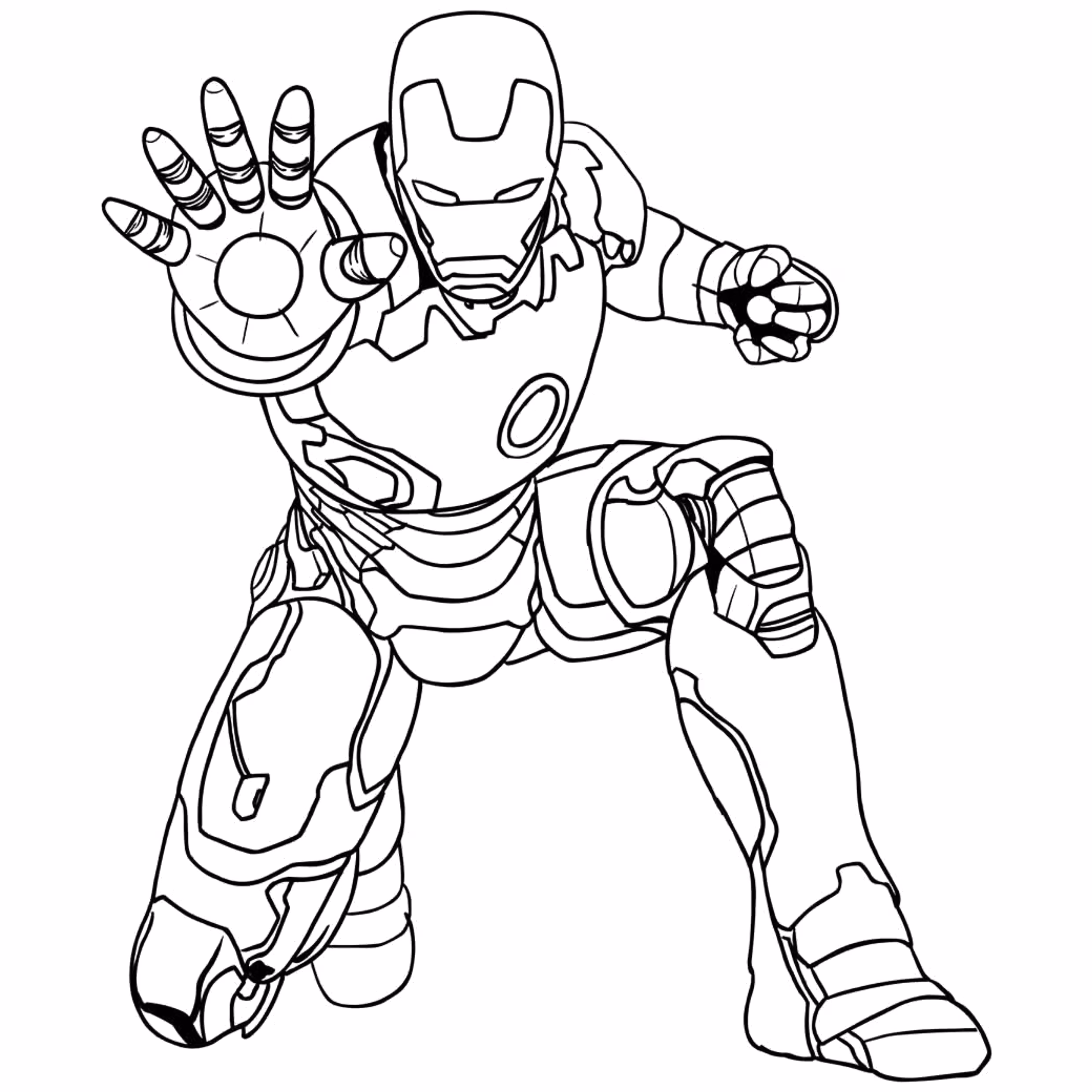 Homem de ferro para colorir — desenho para imprimir