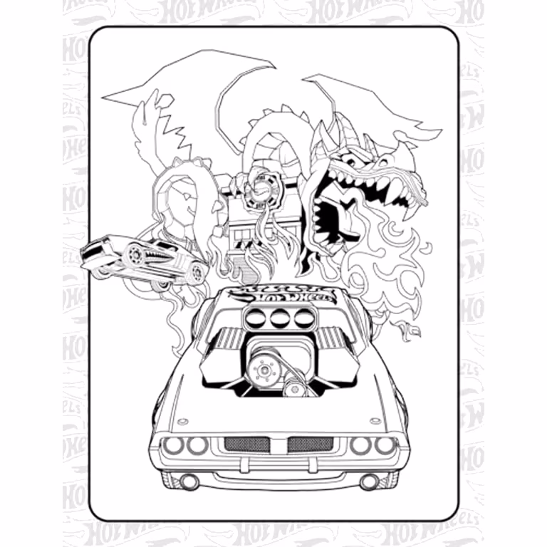 Hot wheels para colorir — desenho para imprimir