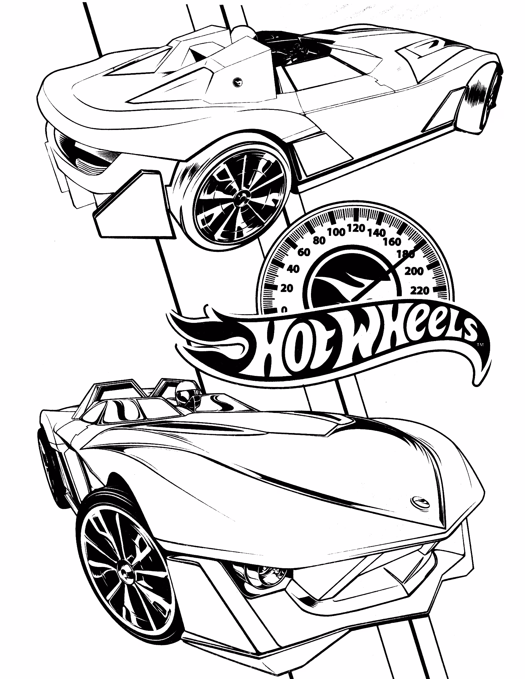 Hot wheels para colorir — desenho para imprimir