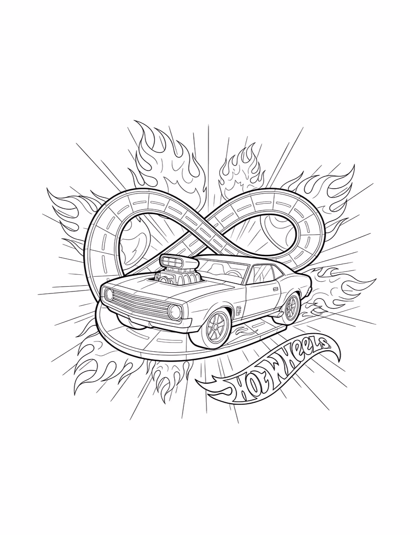 Hot wheels para colorir — desenho para imprimir