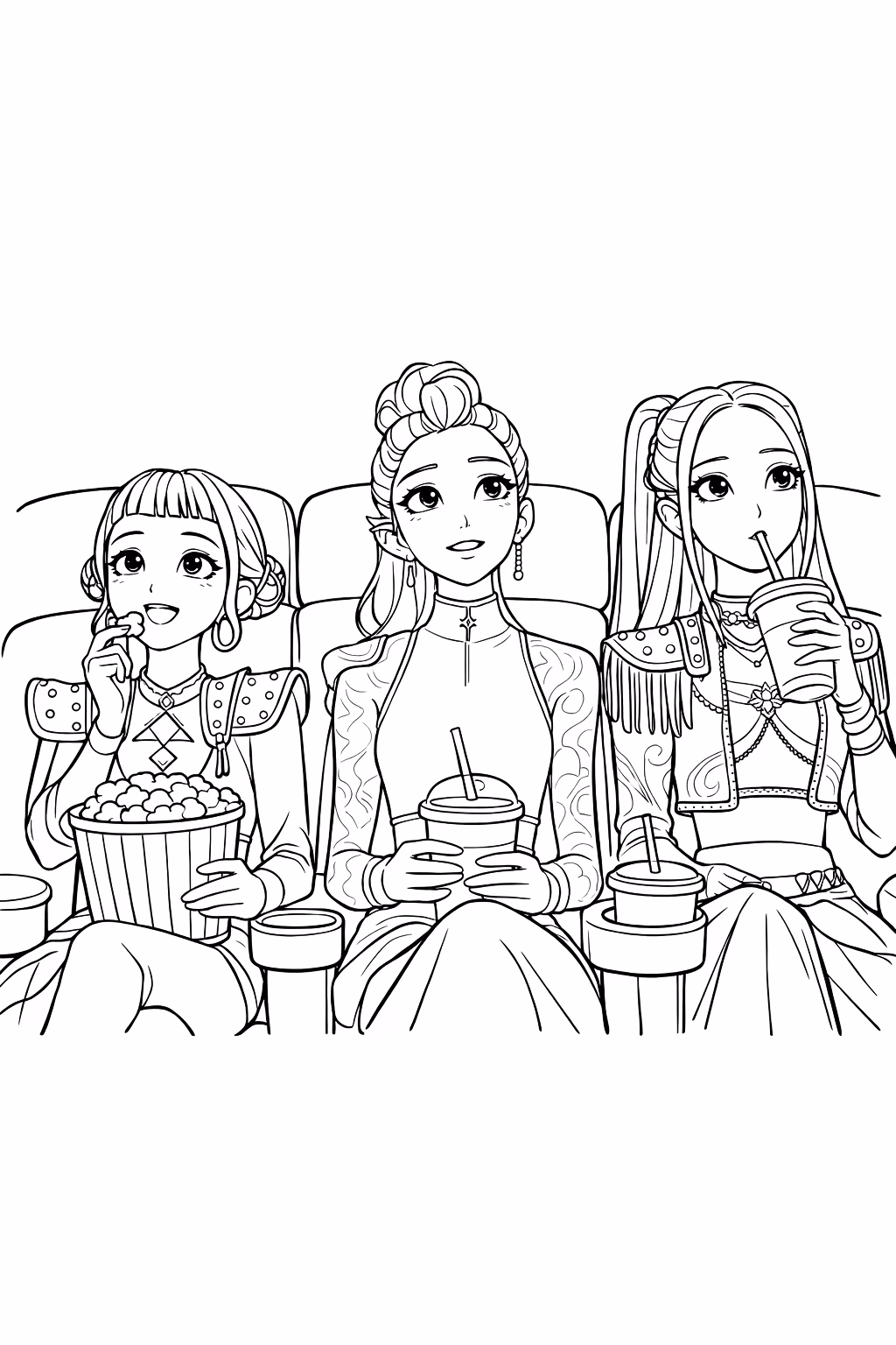 Huntrix para colorir — desenho para imprimir