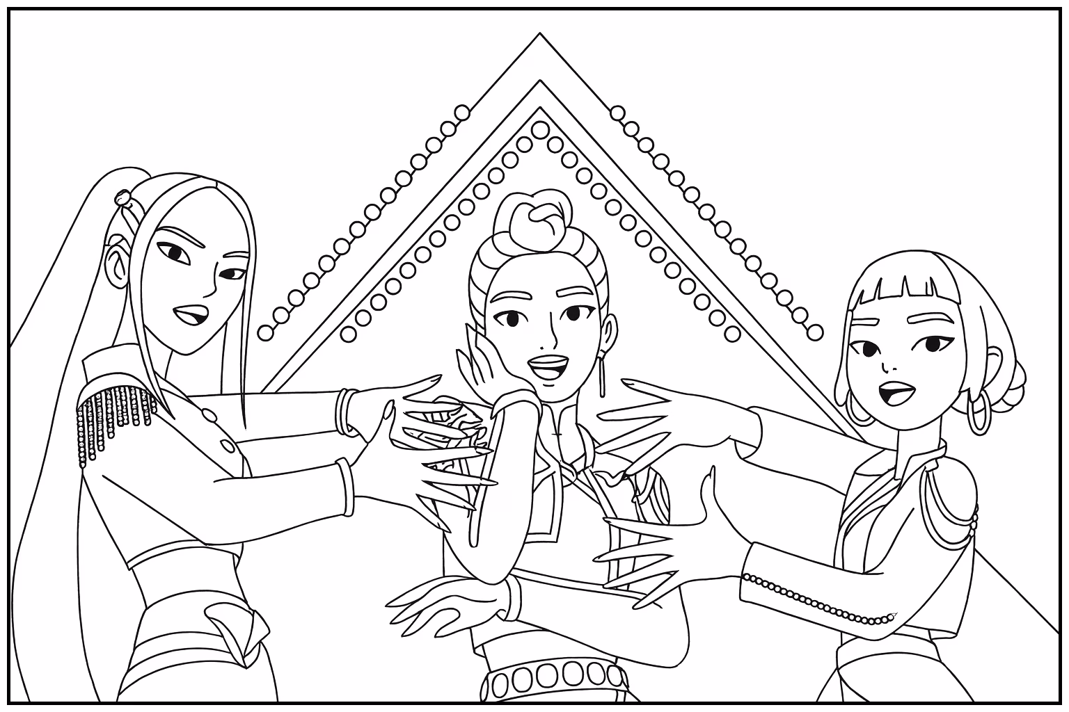 Huntrix para colorir — desenho para imprimir