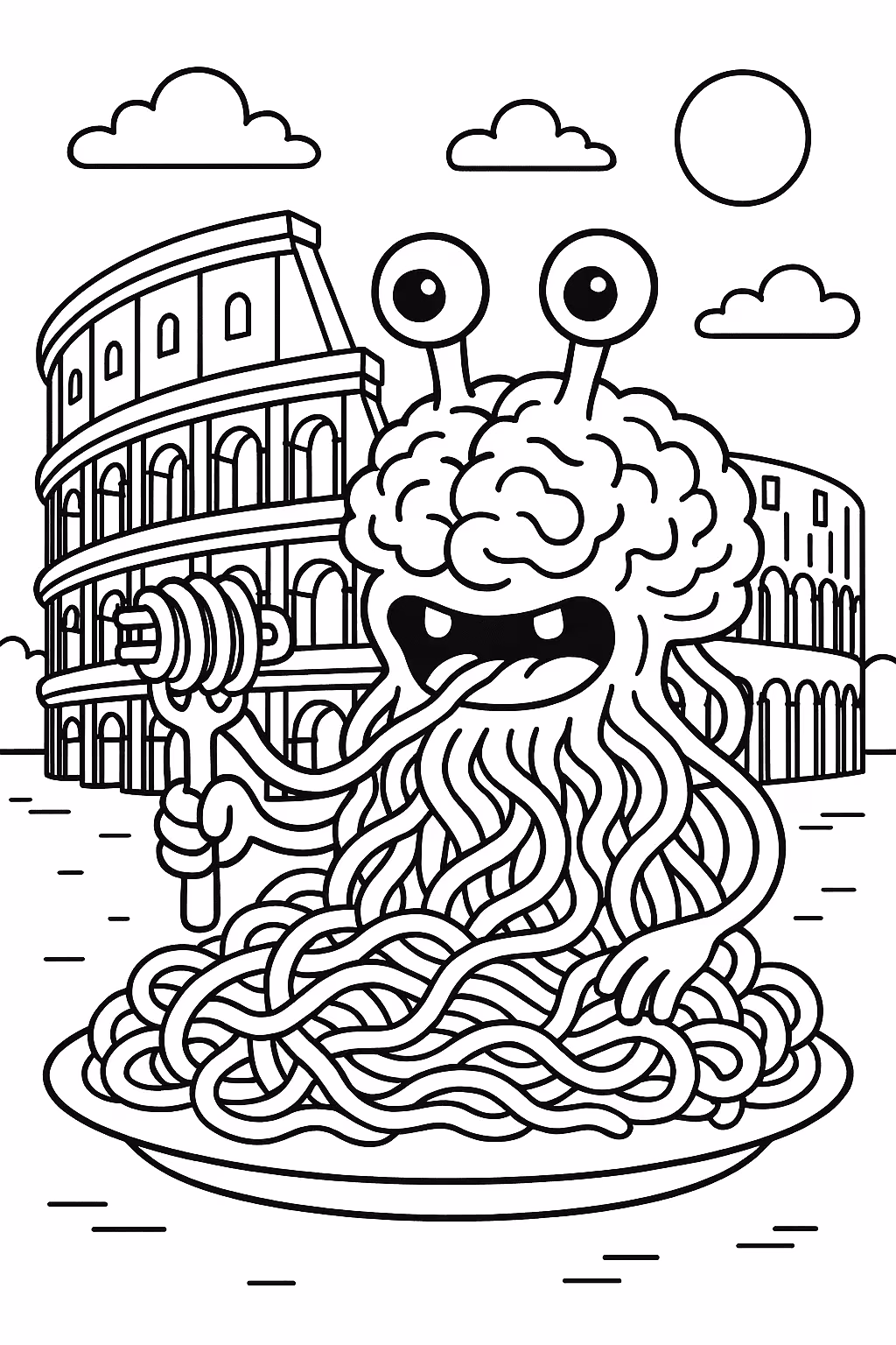 Italian brainrot para colorir — desenho para imprimir