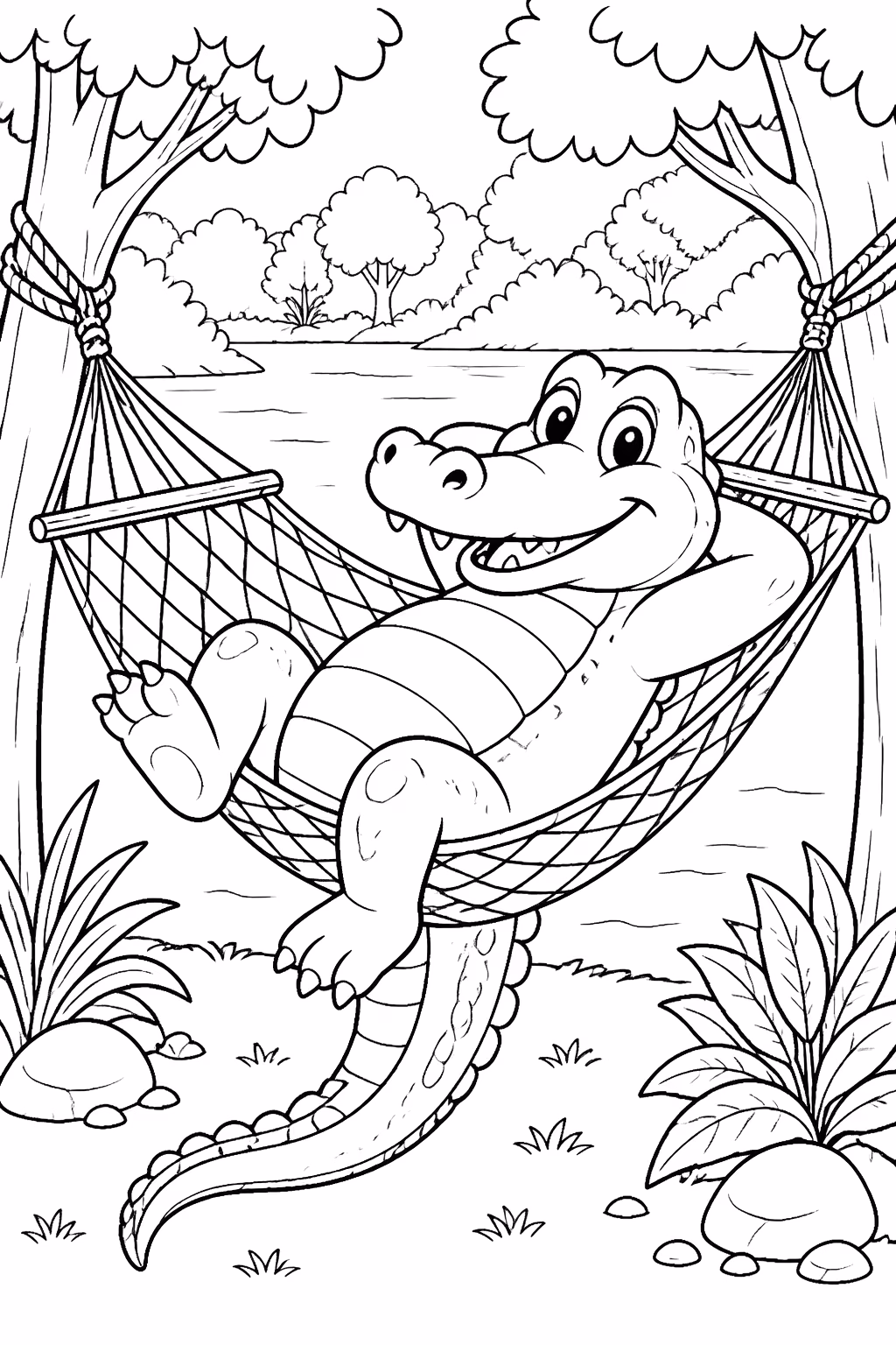 Jacare para colorir — desenho para imprimir
