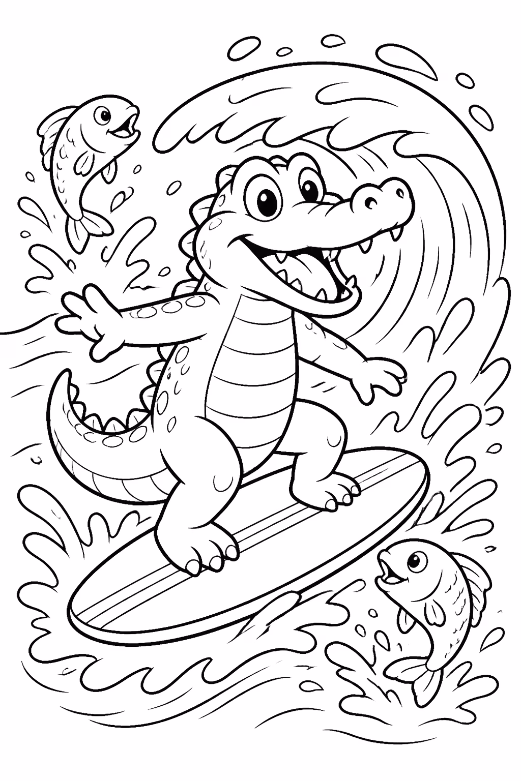 Jacare para colorir — desenho para imprimir