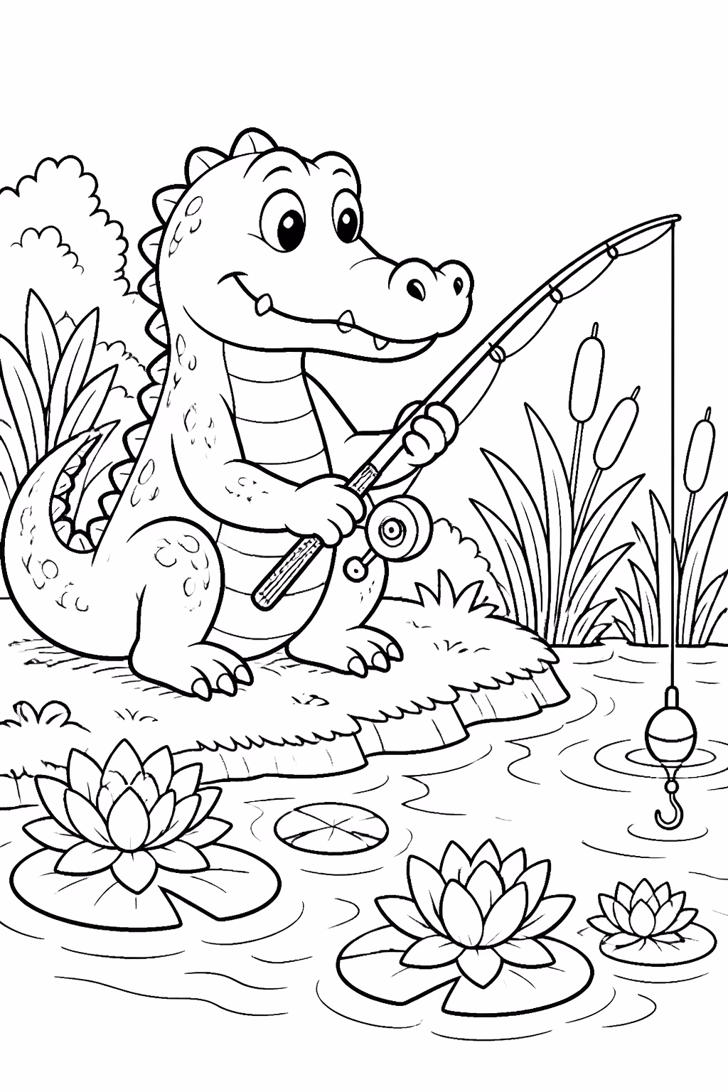 Jacare para colorir — desenho para imprimir