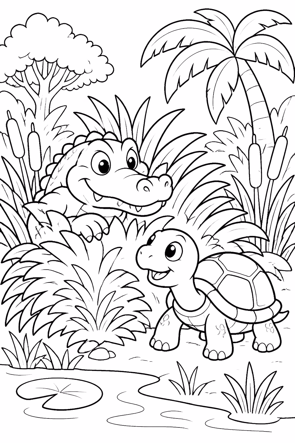 Jacare para colorir — desenho para imprimir