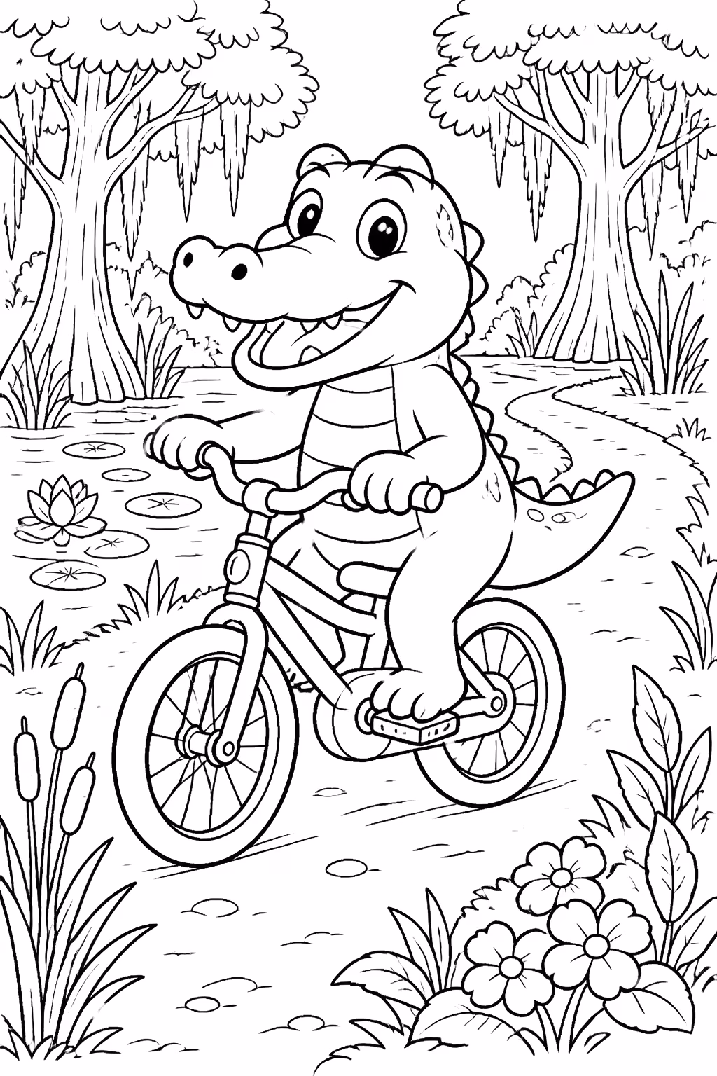Jacare para colorir — desenho para imprimir