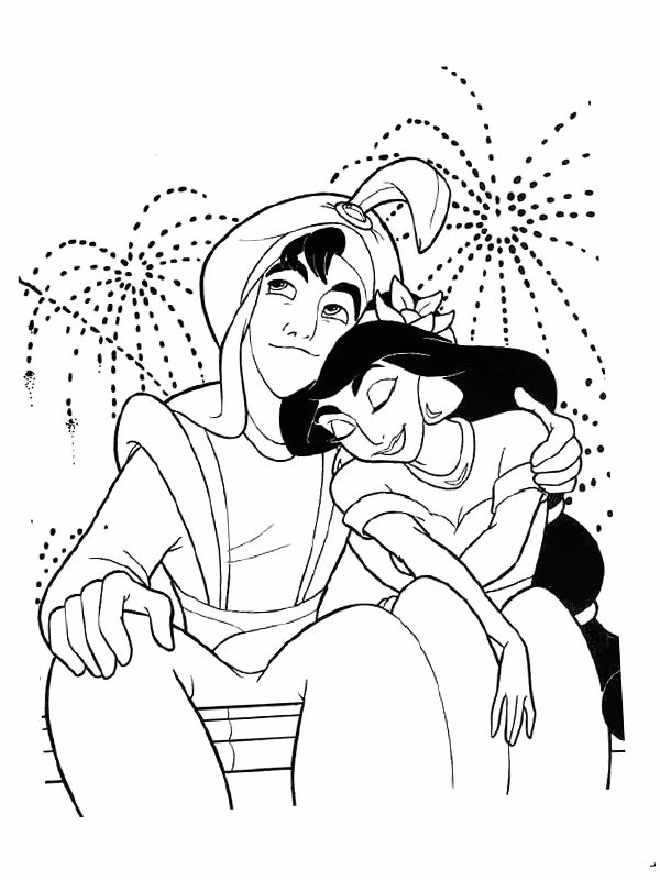 Jasmine para colorir — desenho para imprimir
