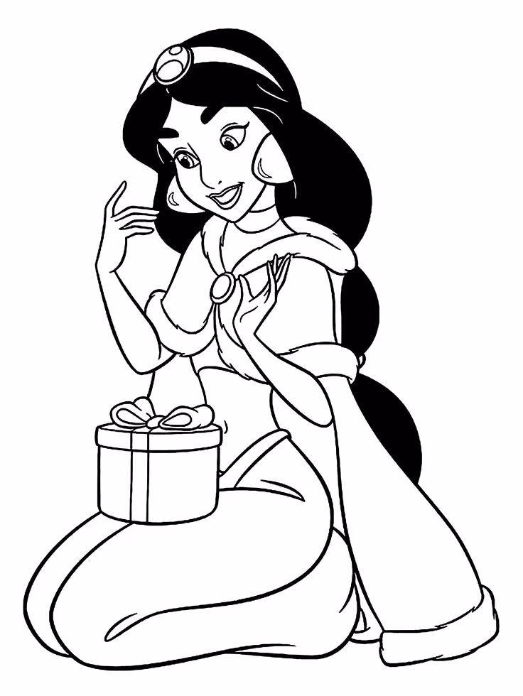 Jasmine para colorir — desenho para imprimir