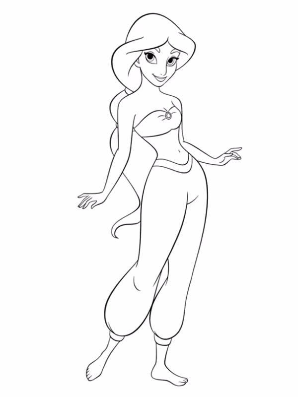 Jasmine para colorir — desenho para imprimir