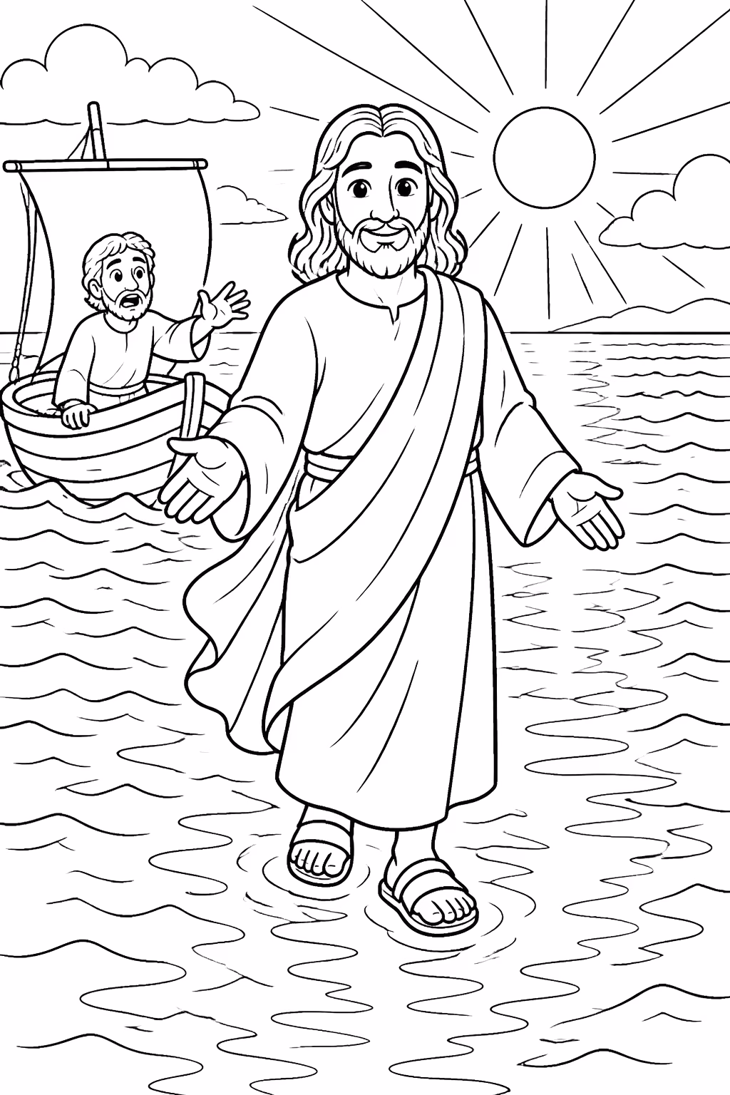 Jesus para colorir — desenho para imprimir