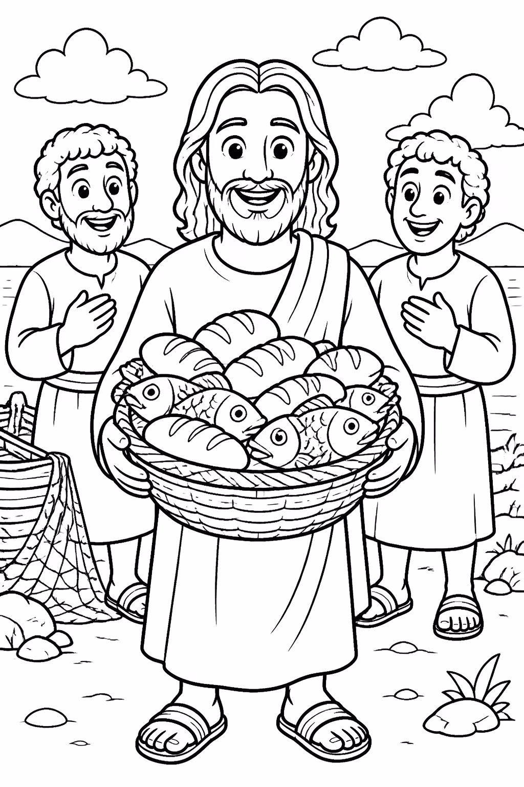 Jesus para colorir — desenho para imprimir