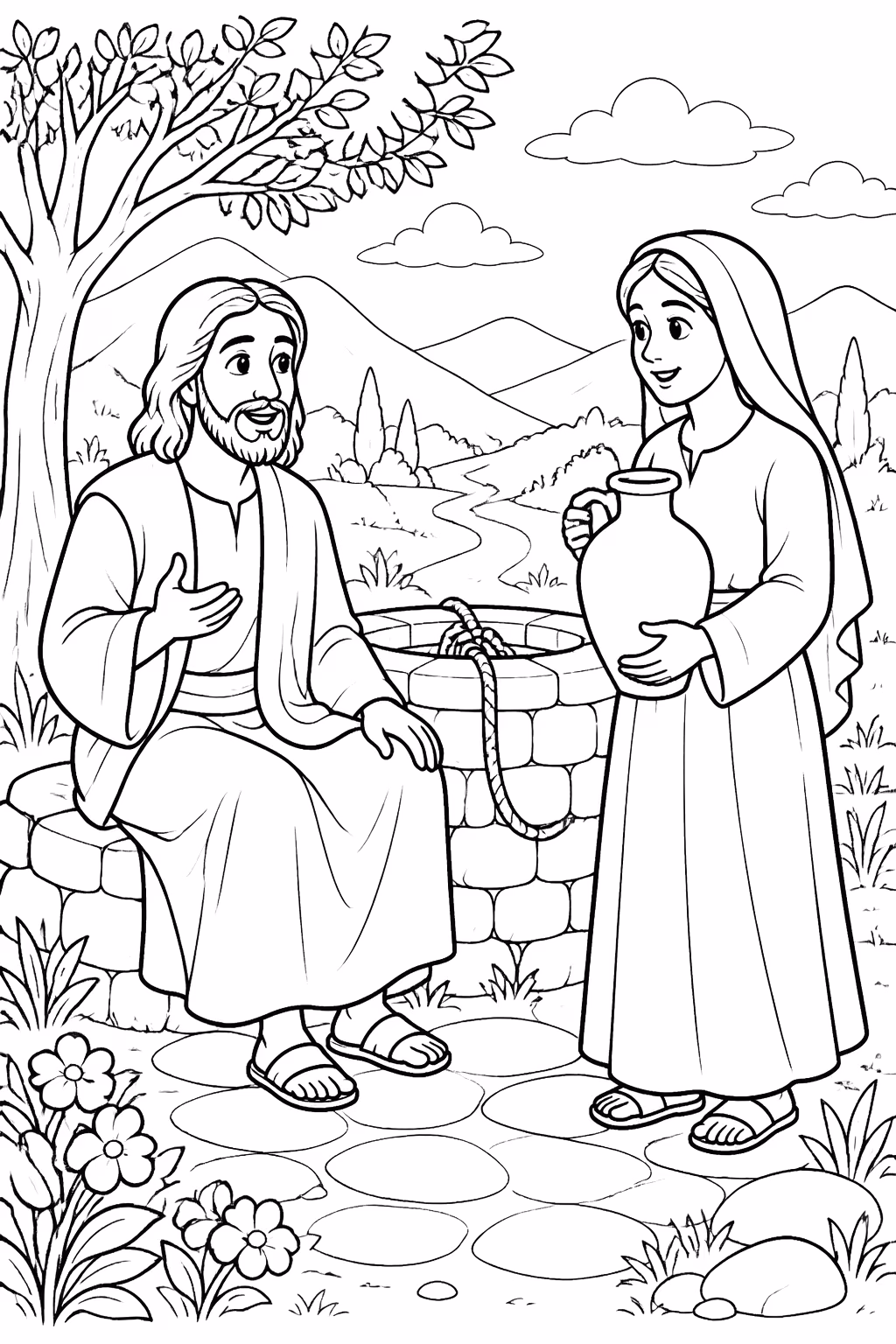 Jesus para colorir — desenho para imprimir