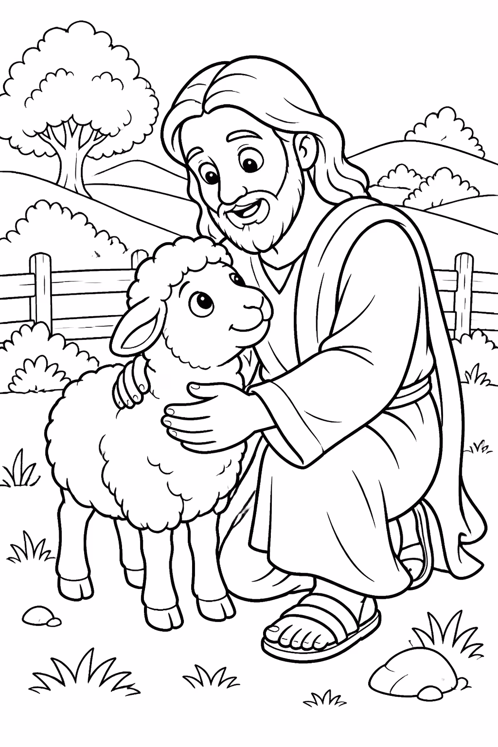 Jesus para colorir — desenho para imprimir
