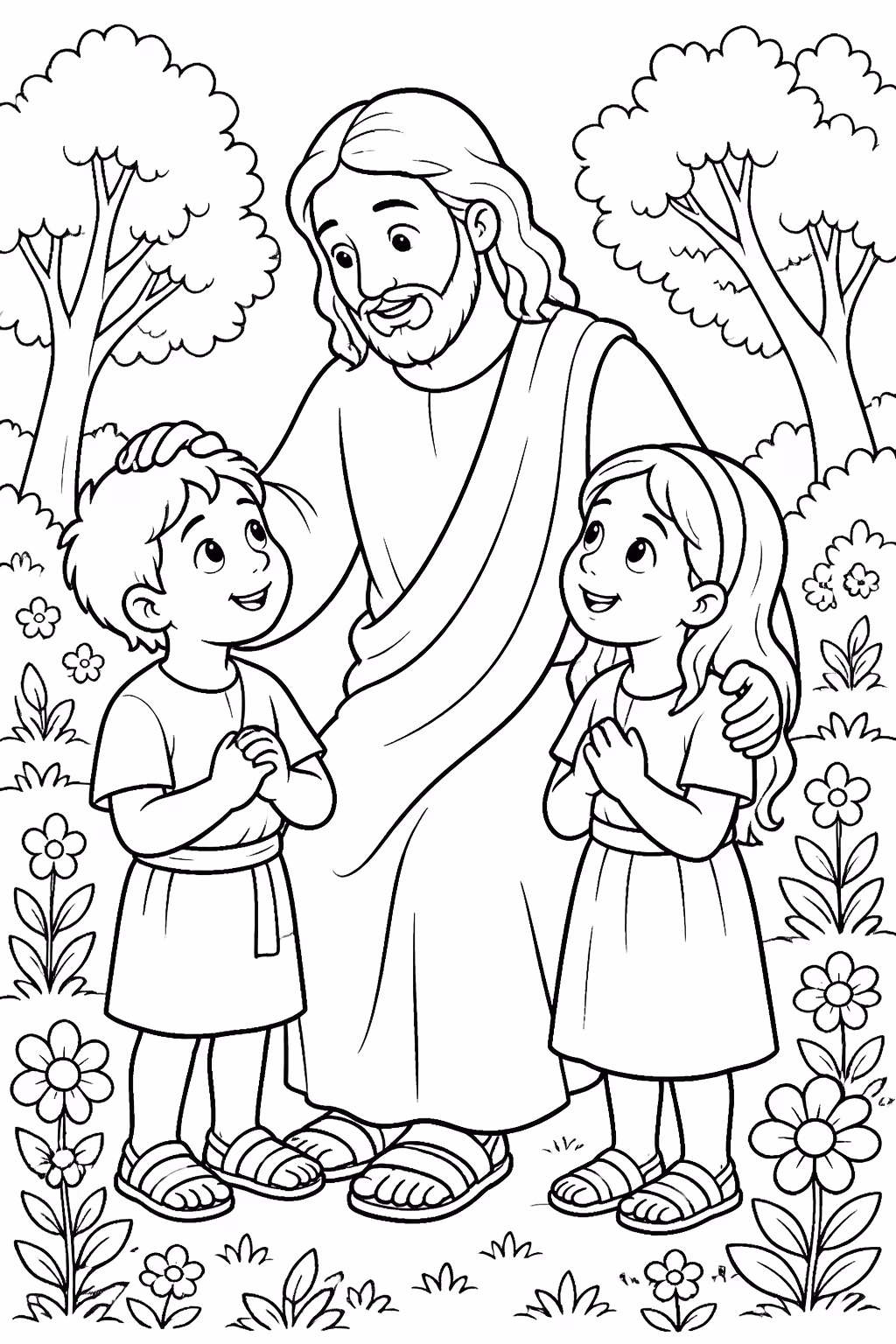 Jesus para colorir — desenho para imprimir