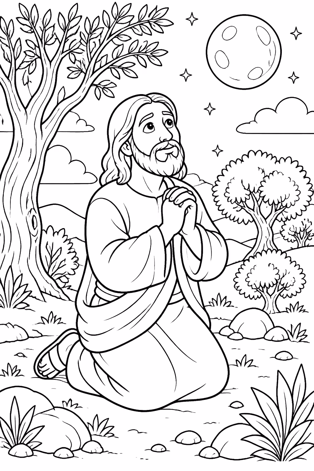 Jesus para colorir — desenho para imprimir