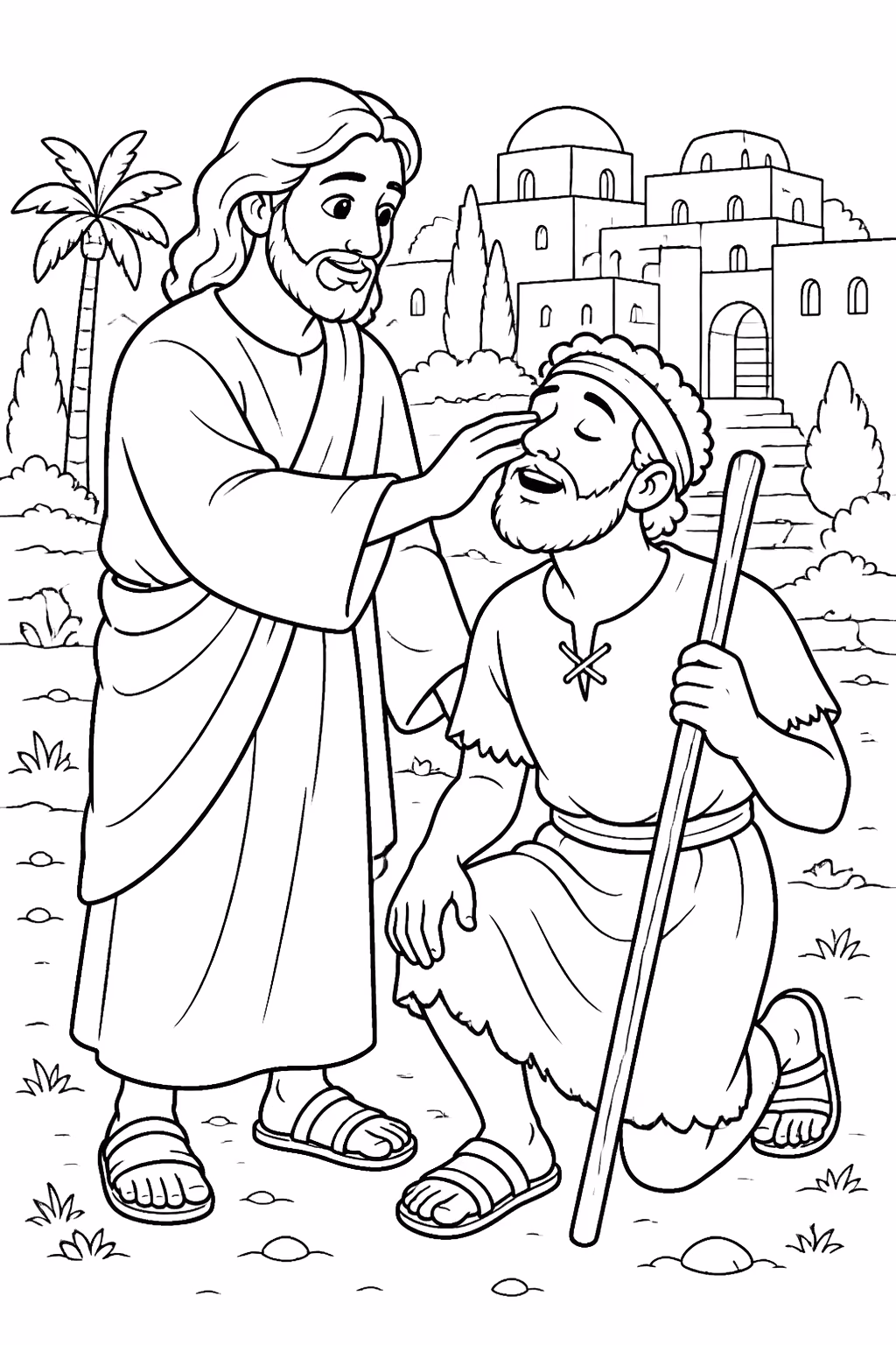 Jesus para colorir — desenho para imprimir