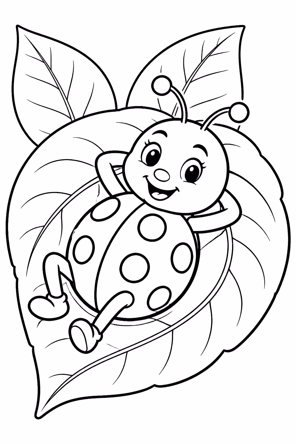 Joaninha para colorir — desenho para imprimir