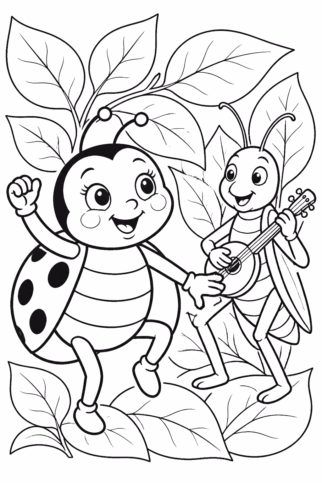 Joaninha para colorir — desenho para imprimir