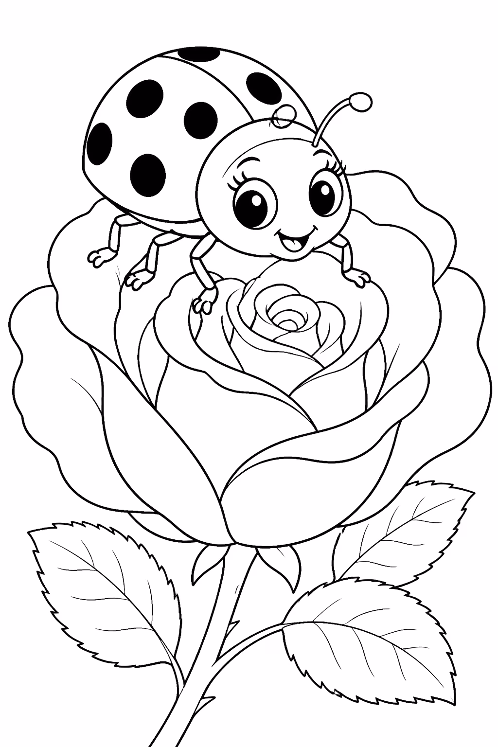 Joaninha para colorir — desenho para imprimir