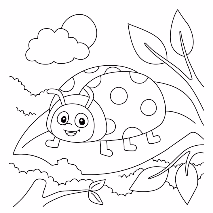 Joaninha para colorir — desenho para imprimir