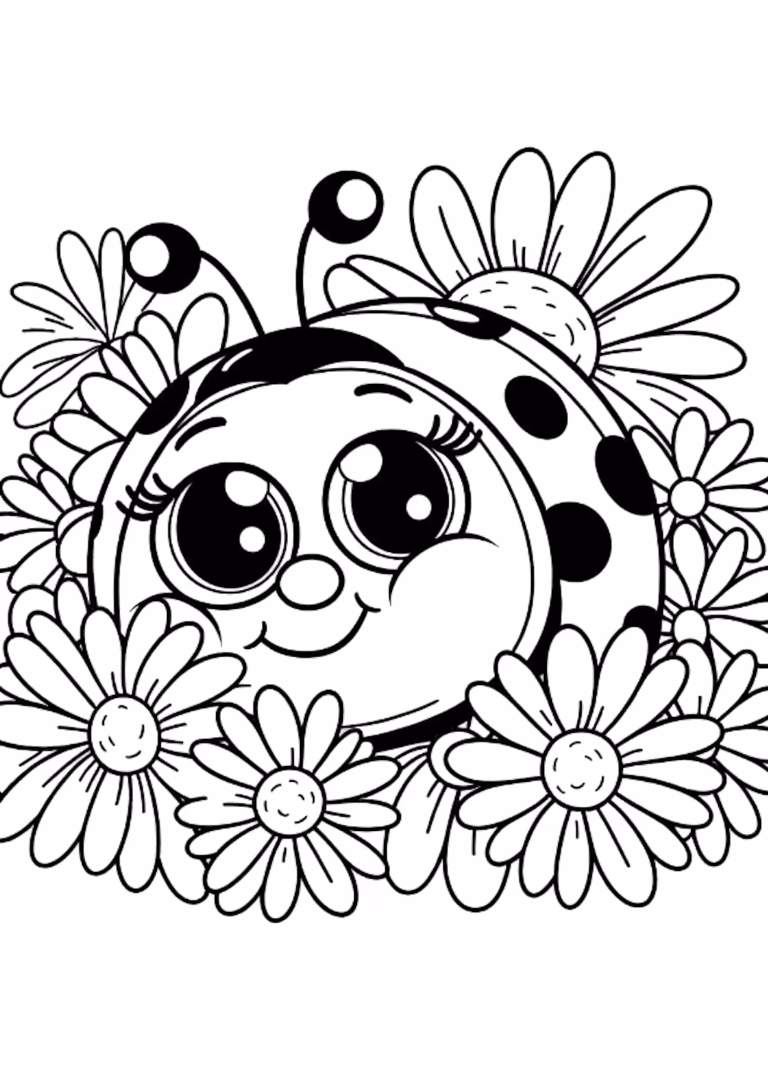 Joaninha para colorir — desenho para imprimir
