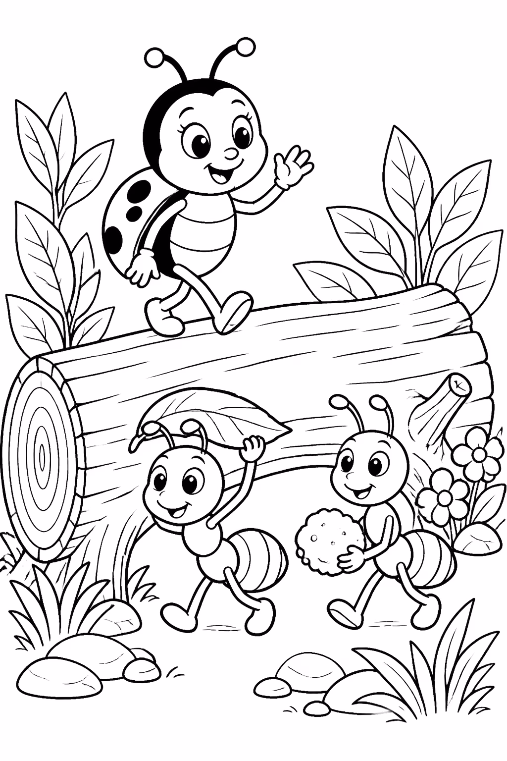 Joaninha para colorir — desenho para imprimir