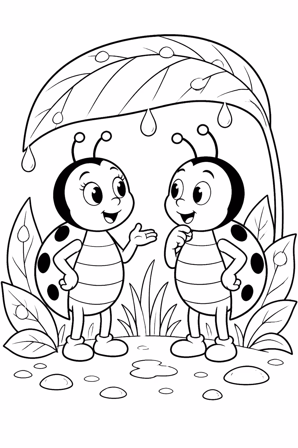 Joaninha para colorir — desenho para imprimir