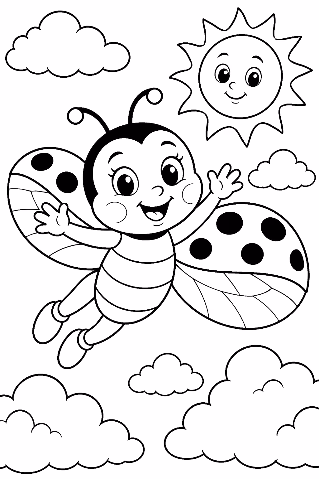 Joaninha para colorir — desenho para imprimir