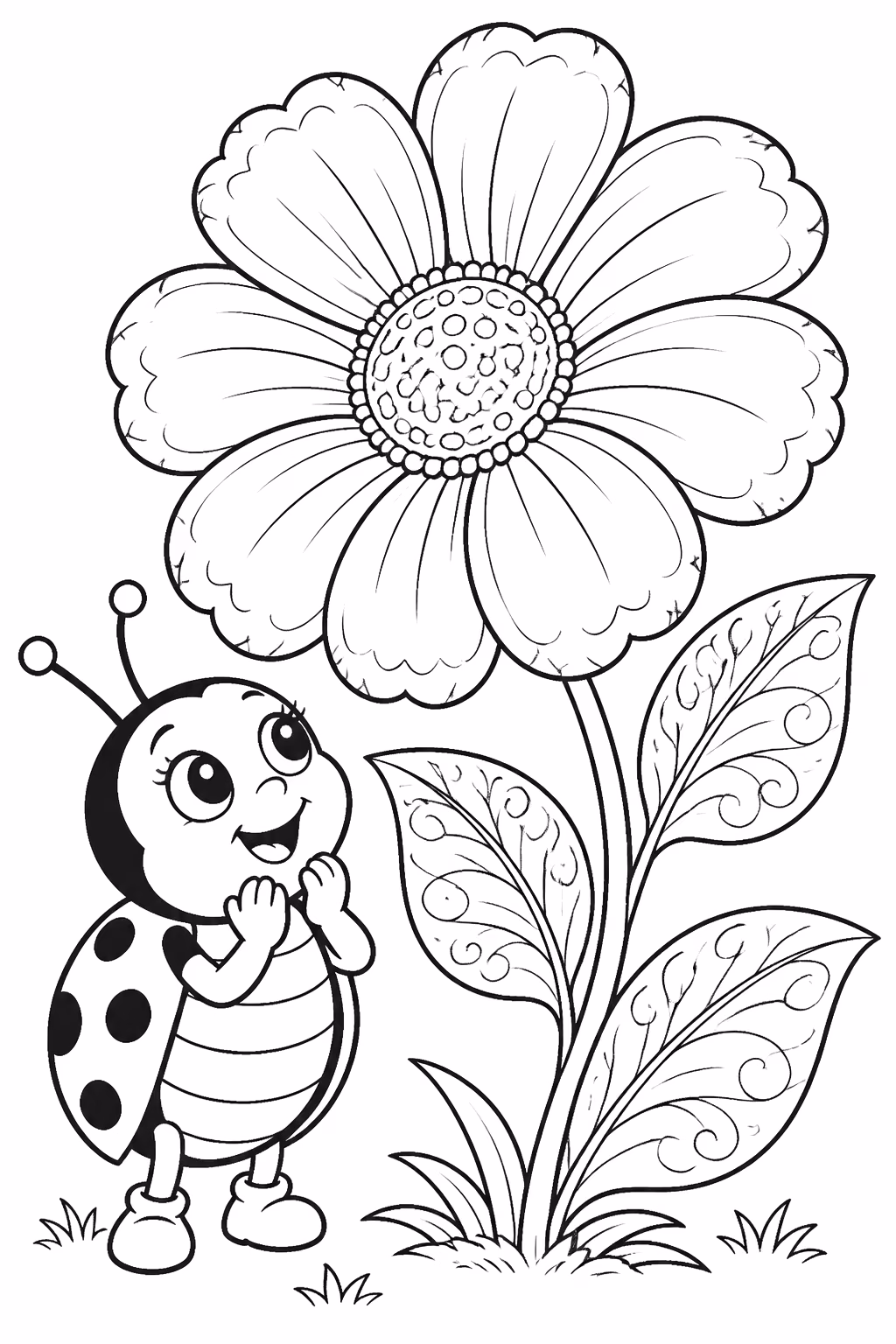 Joaninha para colorir — desenho para imprimir