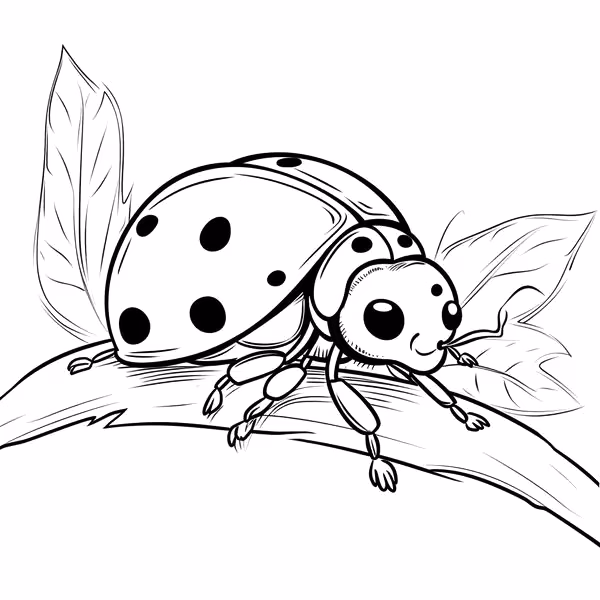 Joaninha para colorir — desenho para imprimir