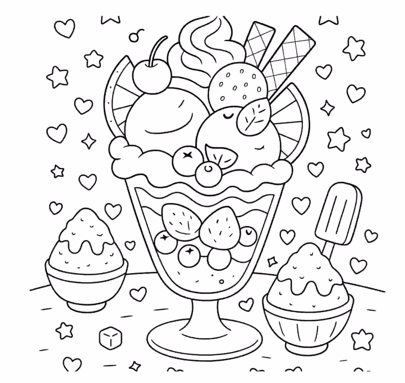 Kawaii para colorir — desenho para imprimir