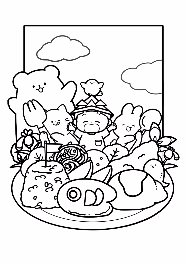 Kawaii para colorir — desenho para imprimir