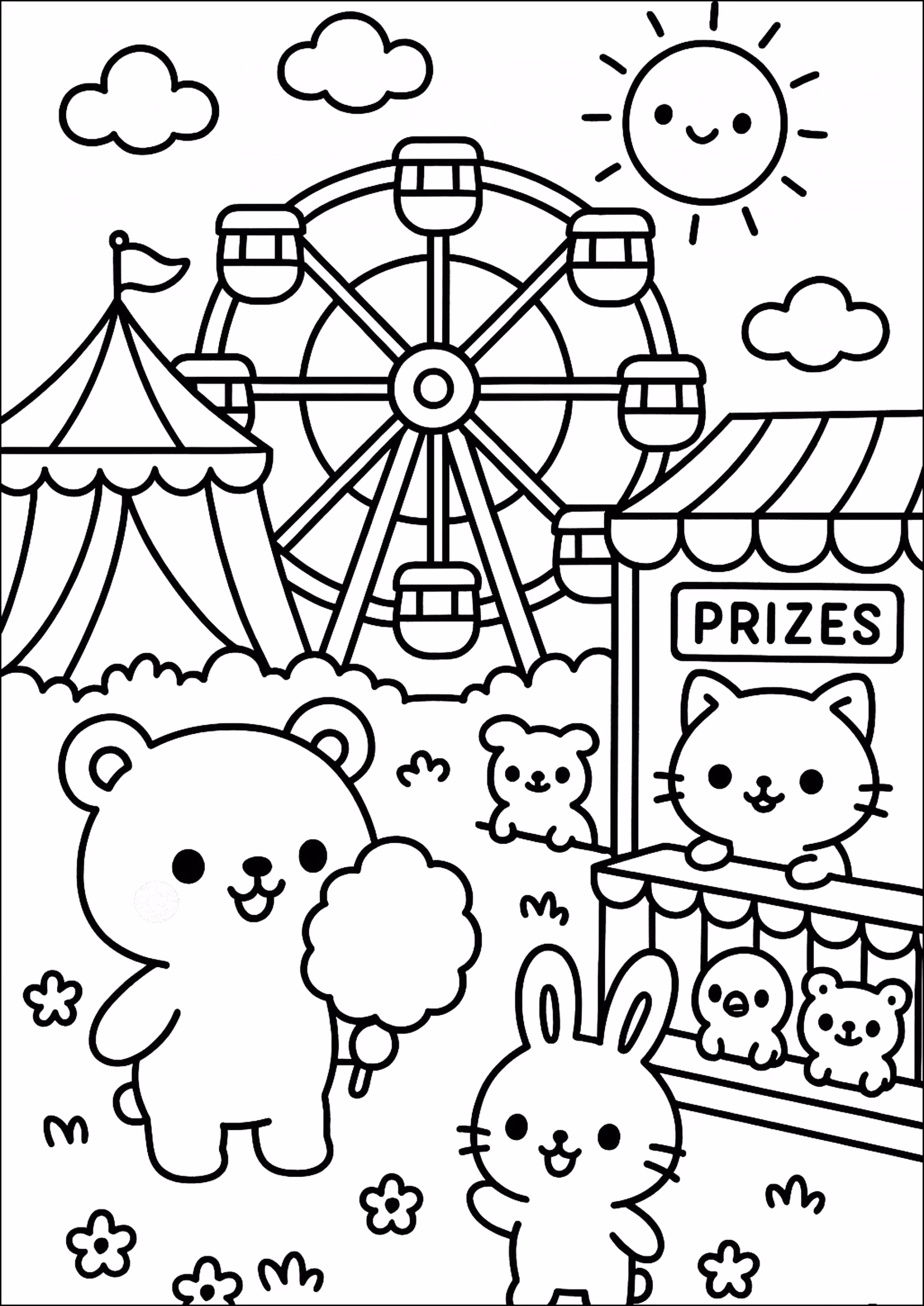 Kawaii para colorir — desenho para imprimir