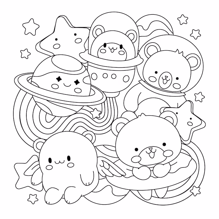 Kawaii para colorir — desenho para imprimir