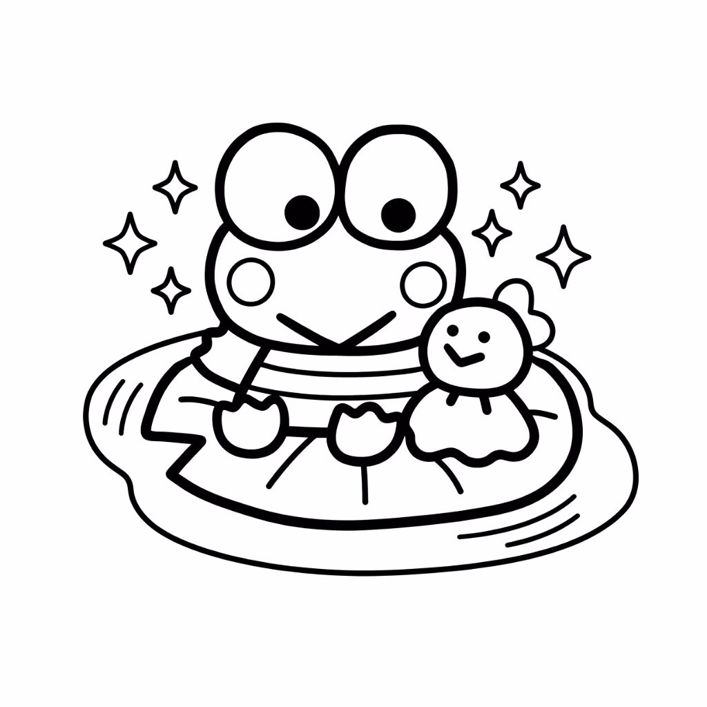 Keroppi para colorir — desenho para imprimir
