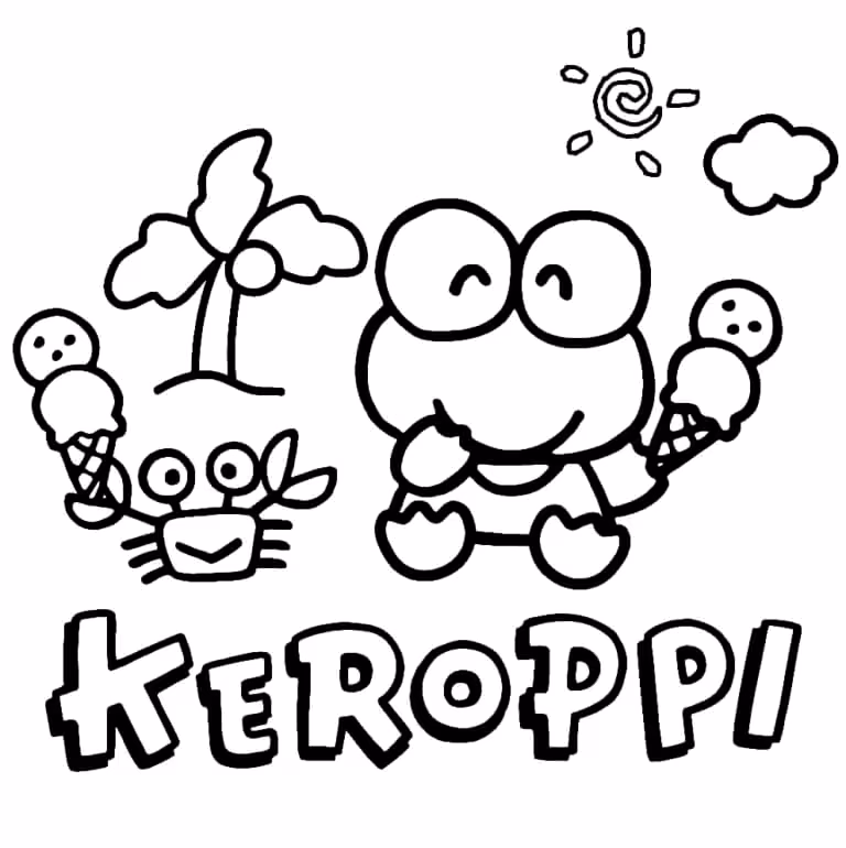 Keroppi para colorir — desenho para imprimir