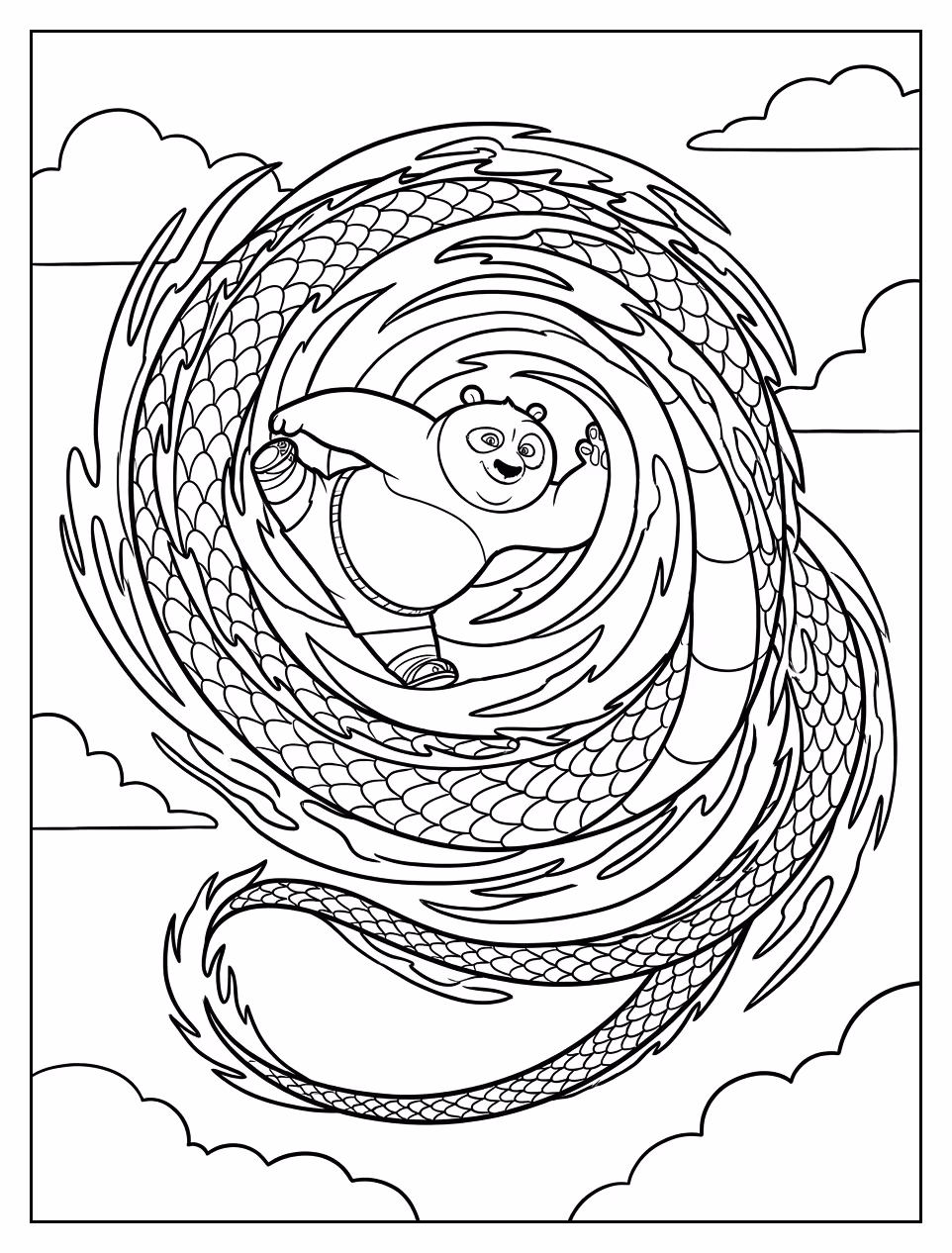 Kung fu panda para colorir — desenho para imprimir