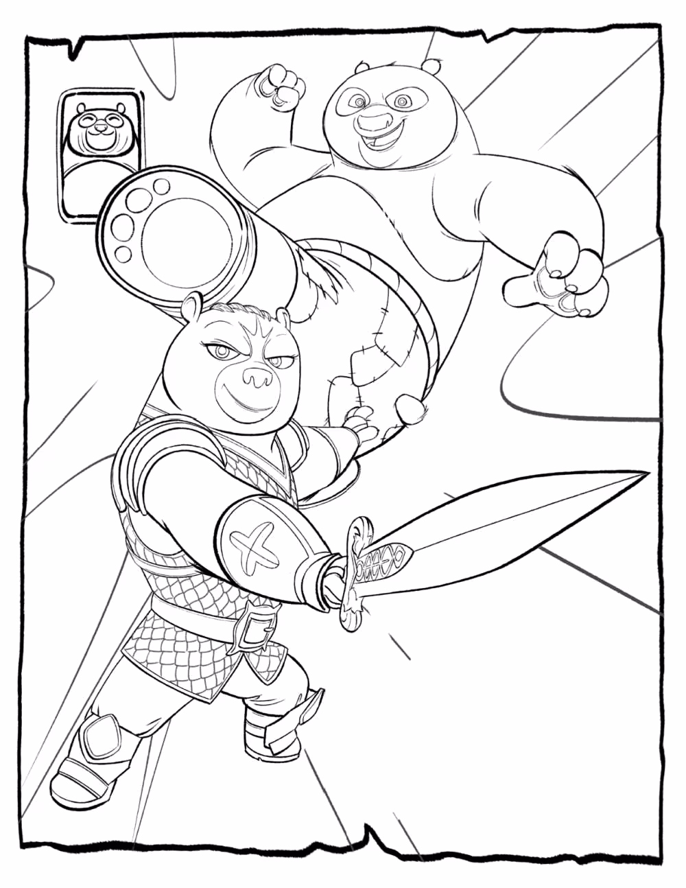 Kung fu panda para colorir — desenho para imprimir