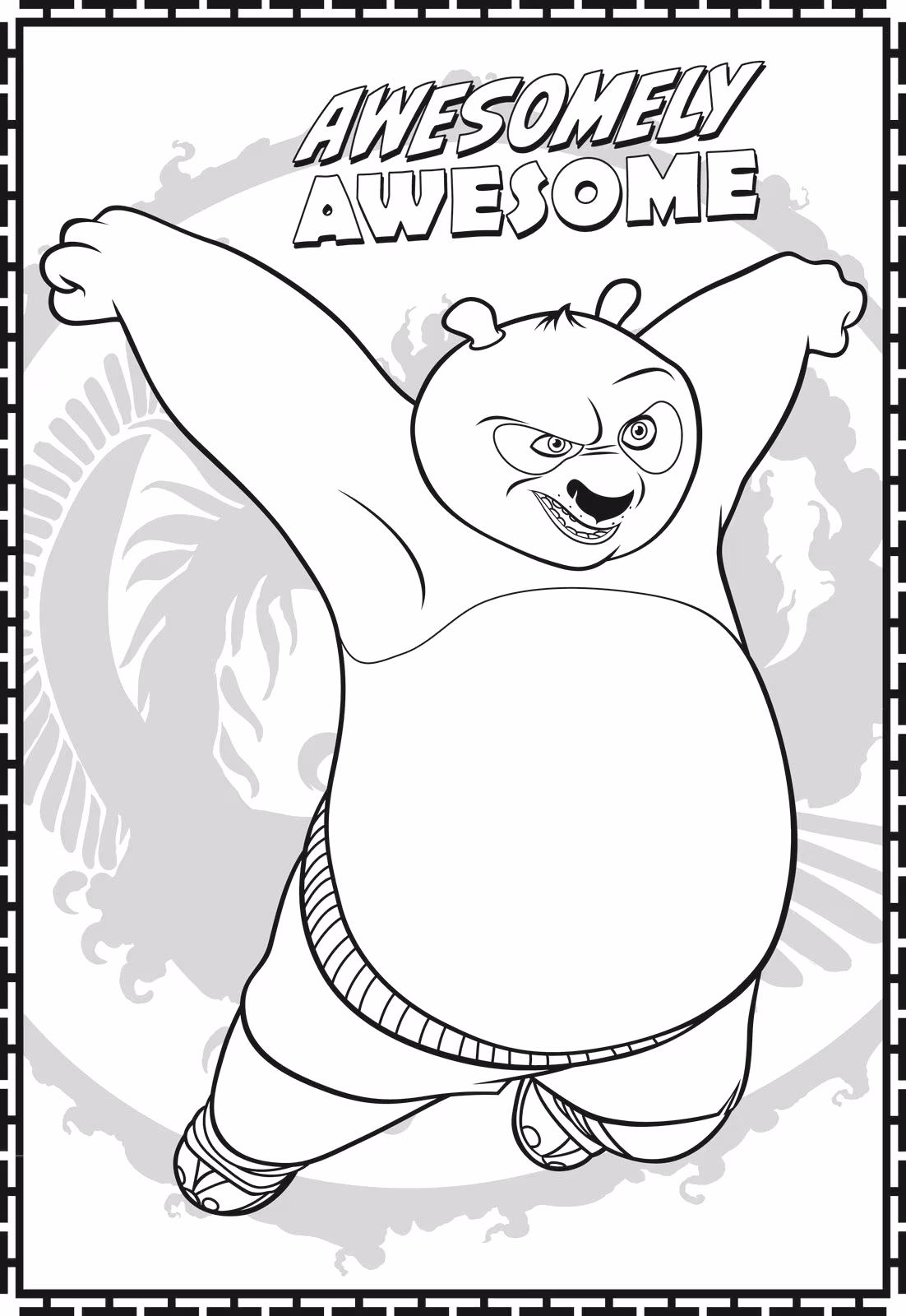 Kung fu panda para colorir — desenho para imprimir