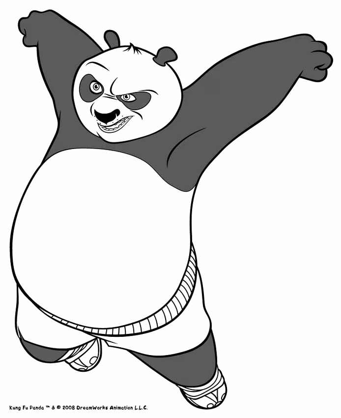 Kung fu panda para colorir — desenho para imprimir