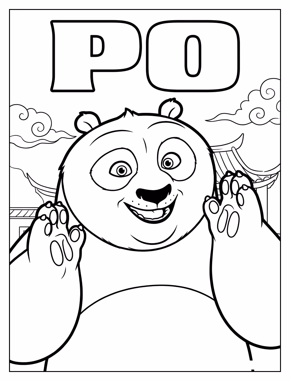 Kung fu panda para colorir — desenho para imprimir