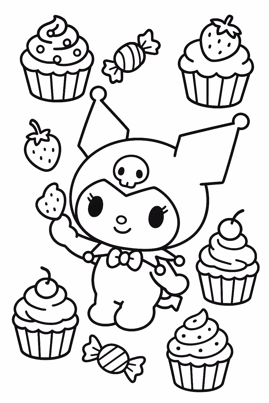 Kuromi para colorir — desenho para imprimir
