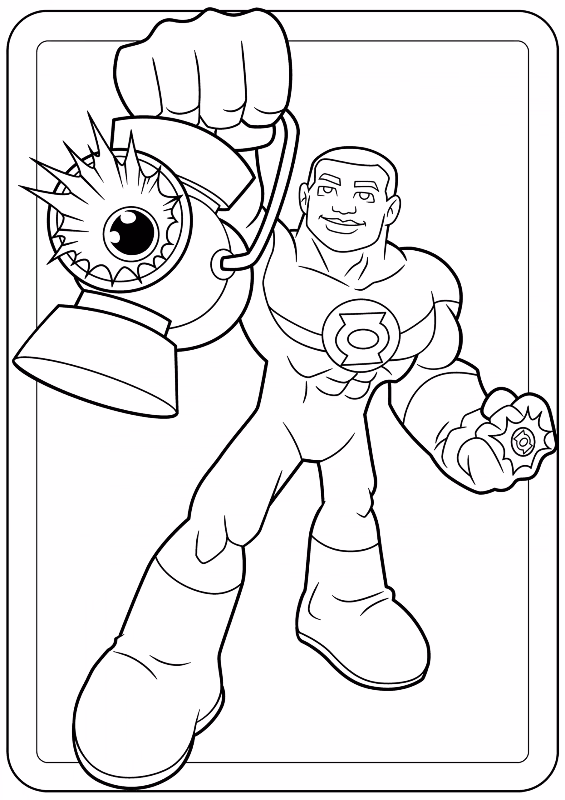 Lanterna verde para colorir — desenho para imprimir