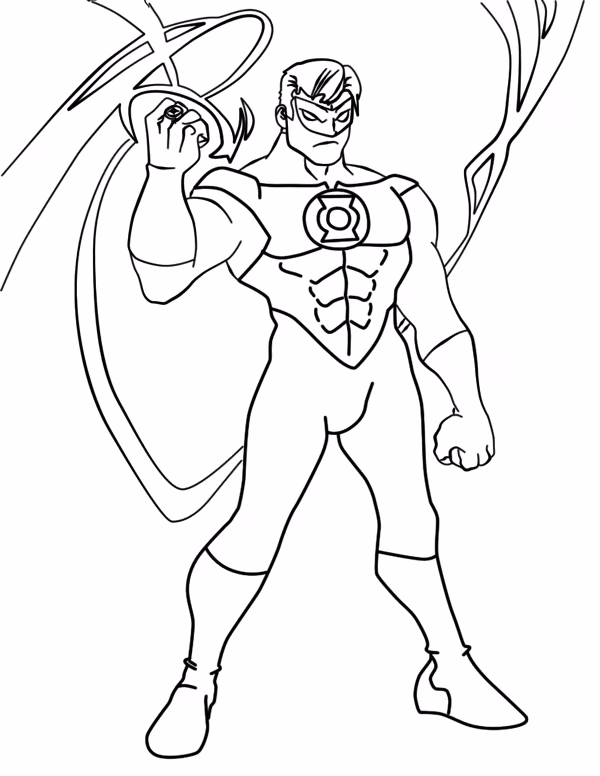 Lanterna verde para colorir — desenho para imprimir