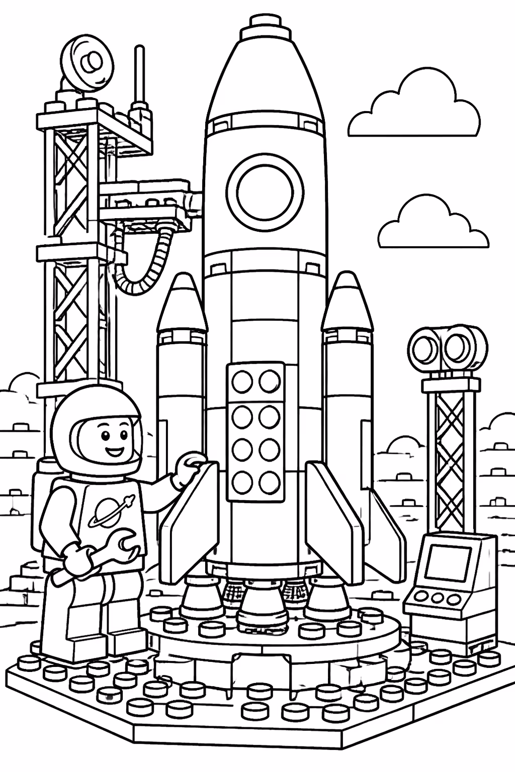 Lego para colorir — desenho para imprimir