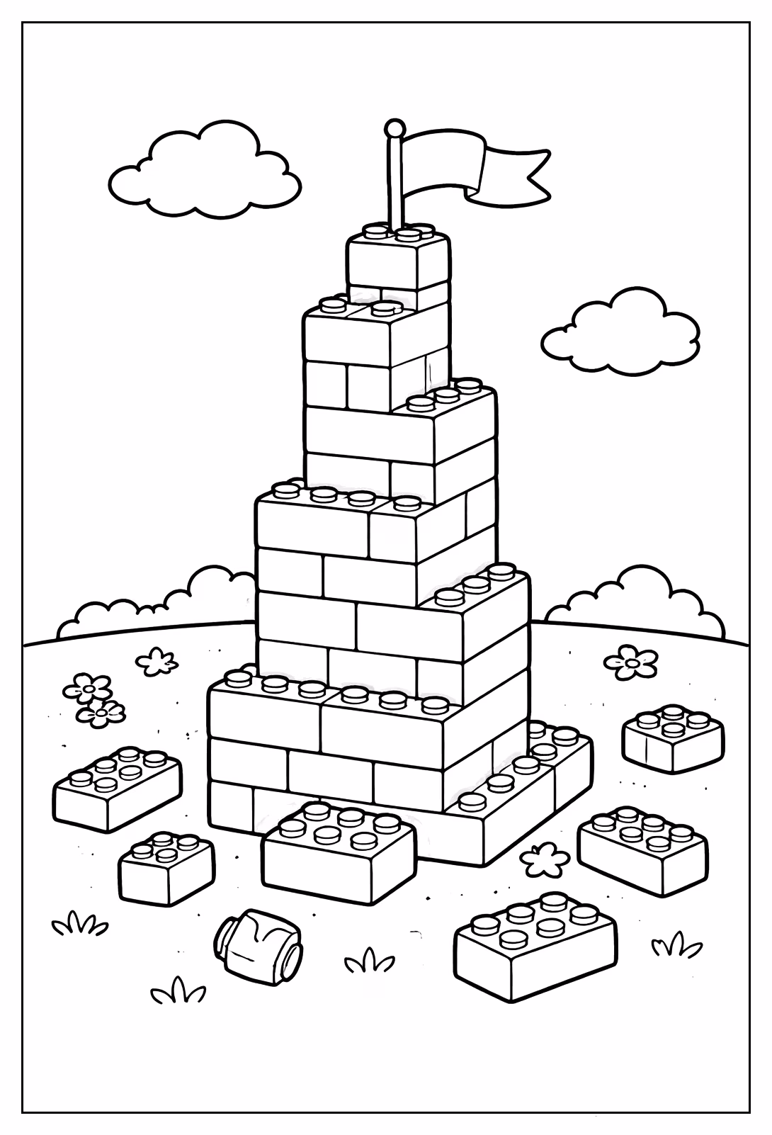 Lego para colorir — desenho para imprimir