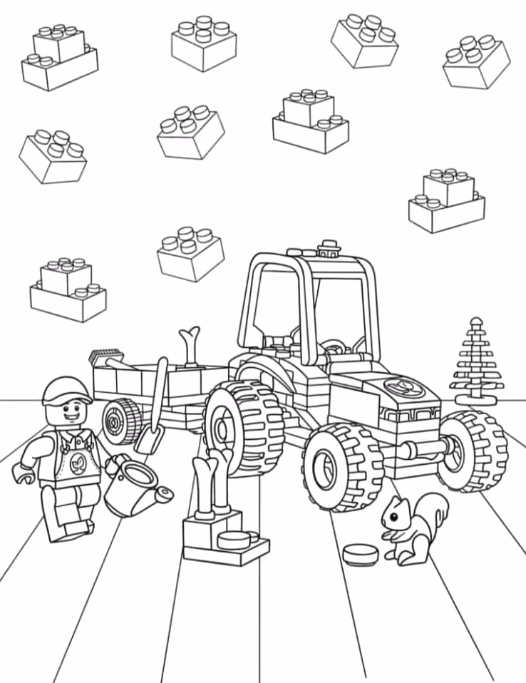 Lego para colorir — desenho para imprimir