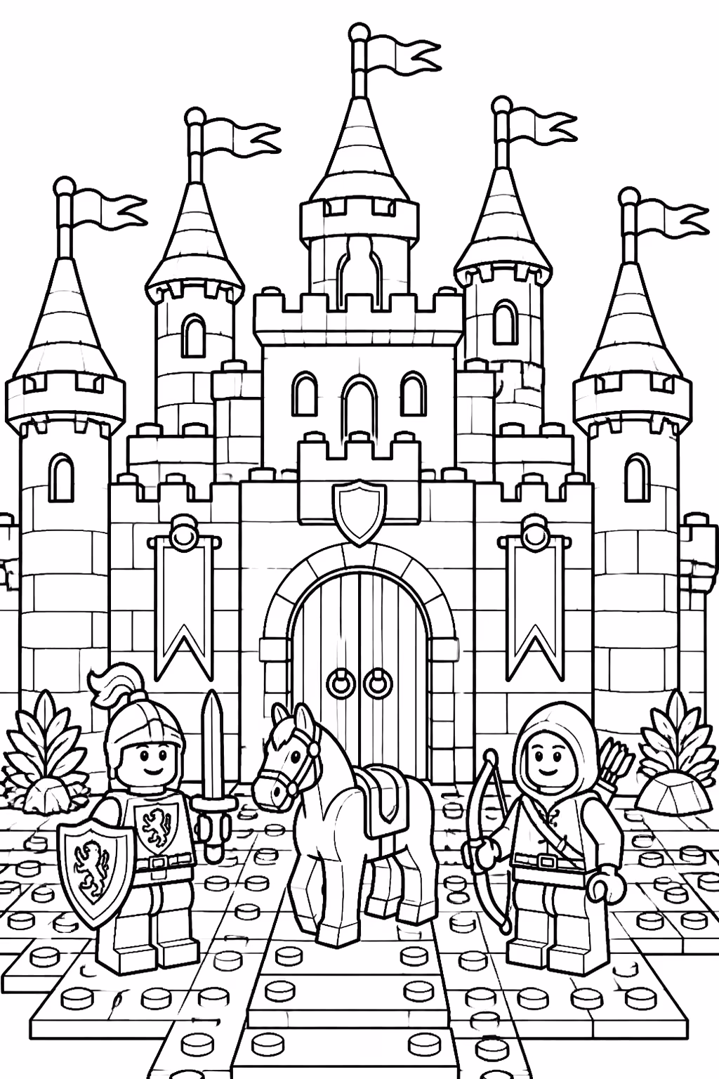 Lego para colorir — desenho para imprimir
